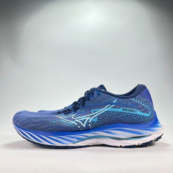 Mizuno Wave Rider 27 Blue White Running Shoes J1GD230325 Women's Size 7.5 - Picture 4 of 11